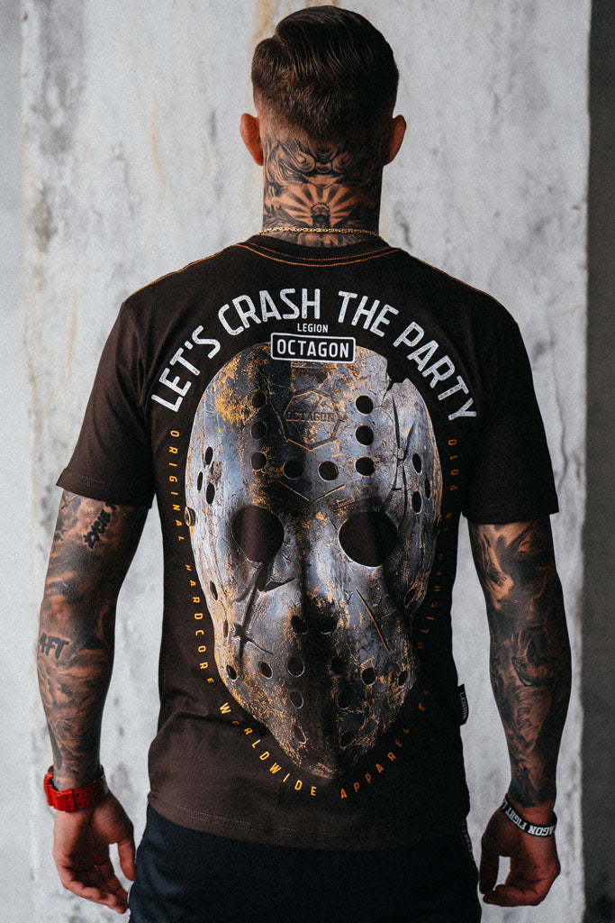 T-shirt Octagon Let's Crash The Party brown