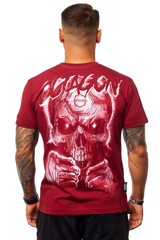 T-shirt Octagon Oldskull Fans burgund