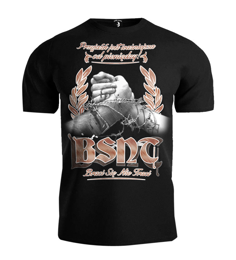T-shirt Public Enemy Przyjaźń Ważniejsza Od Pieniędzy czarny