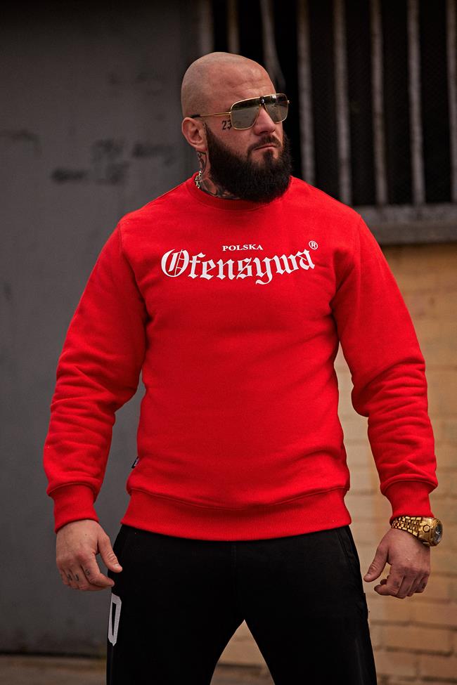 Bluza Ofensywa x Octagon GOTYK czerwona bez kaptura
