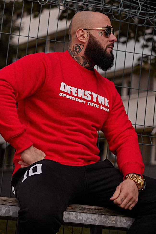 Bluza Ofensywa x Octagon Sportowy Tryb Życia czerwona bez kaptura