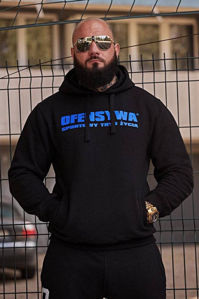 Bluza Ofensywa x Octagon Sportowy Tryb Życia czarno/niebieska