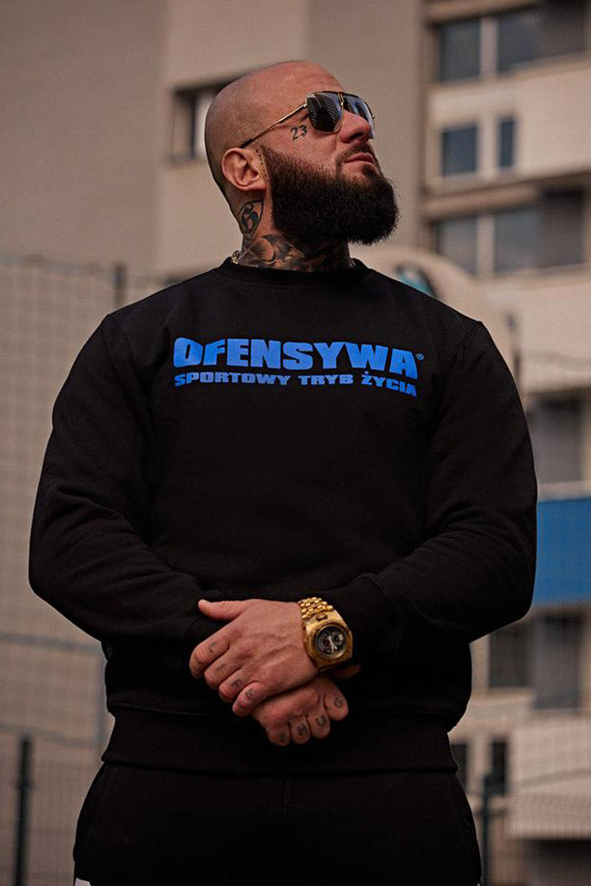Bluza Ofensywa x Octagon Sportowy Tryb Życia czarno/niebieska