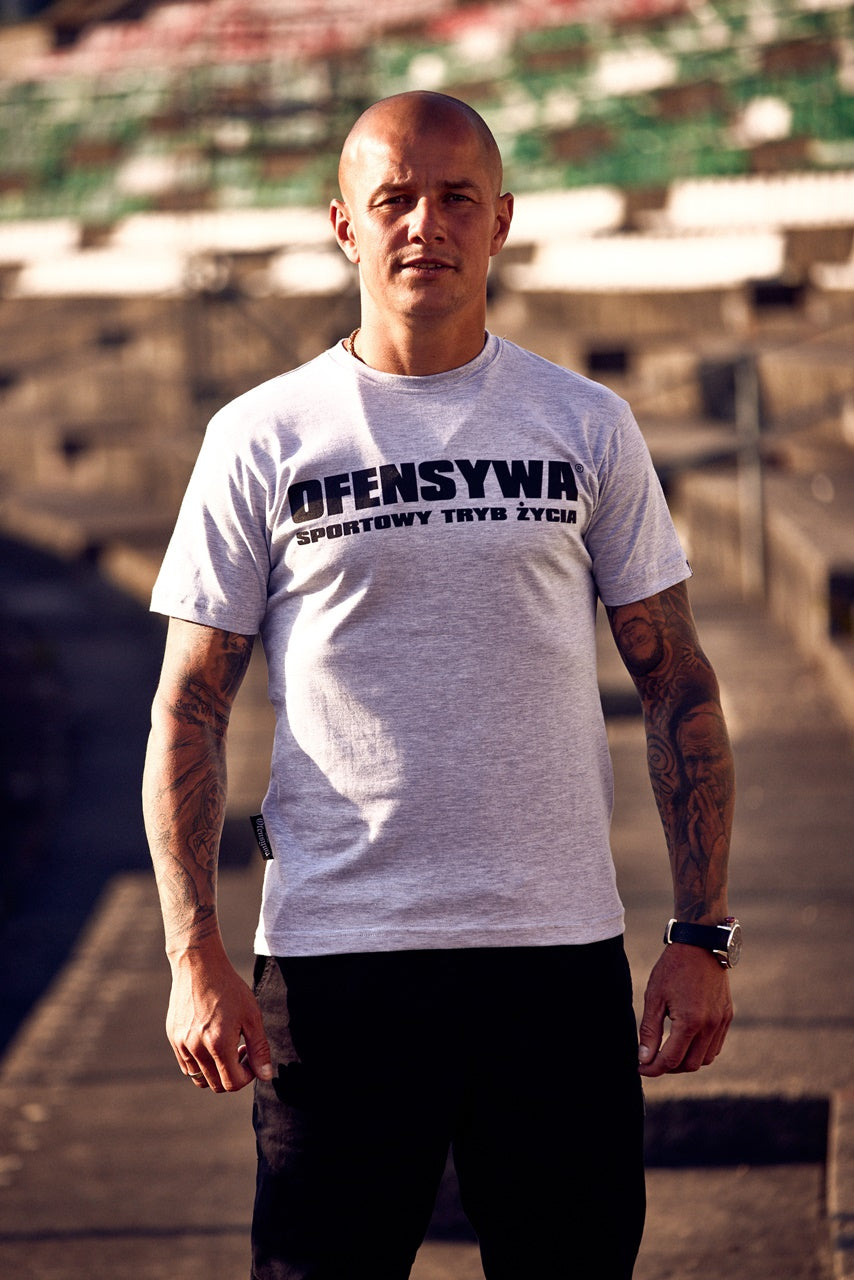 T-shirt Ofensywa x Octagon Sportowy Tryb Życia melanżowy
